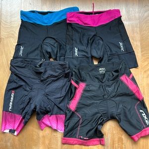 Bundle of 4 Women’s triathlon shorts - Zoot, Garneau, 2XU